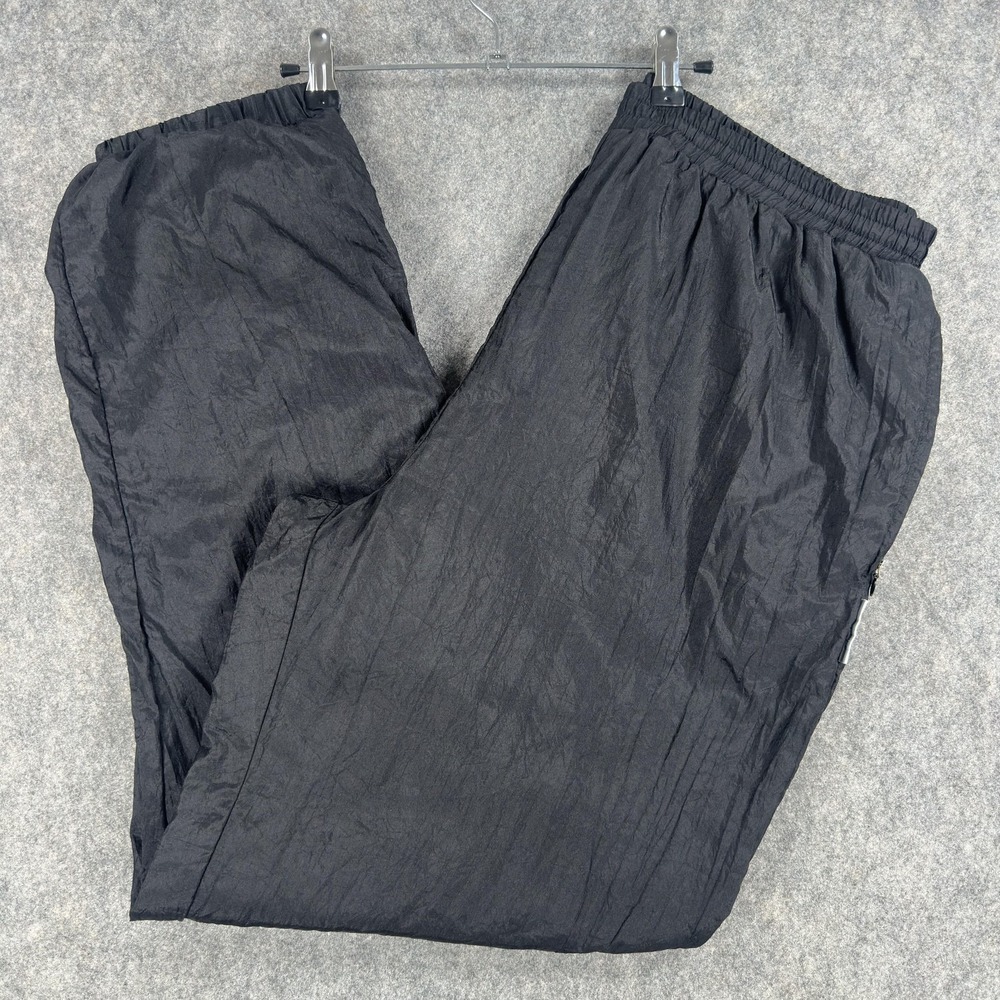 Vintage Givenchy Pants Womens 1X Plus Black Nylon Lined Track 90's‎ Streetwear